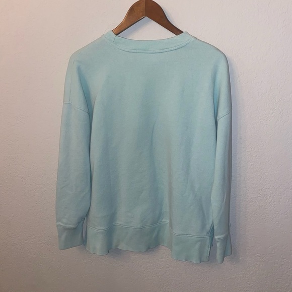 Women's Aqua Blue Light Weight Beach Jumper Sweatshirt - Picture 7 of 9